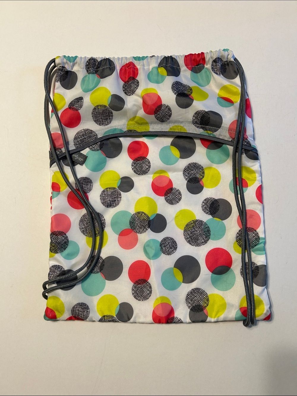 THIRTY-ONE Multicolor Polka Dot Drawstring Bag Backpack Cinch Zipper Closure OS